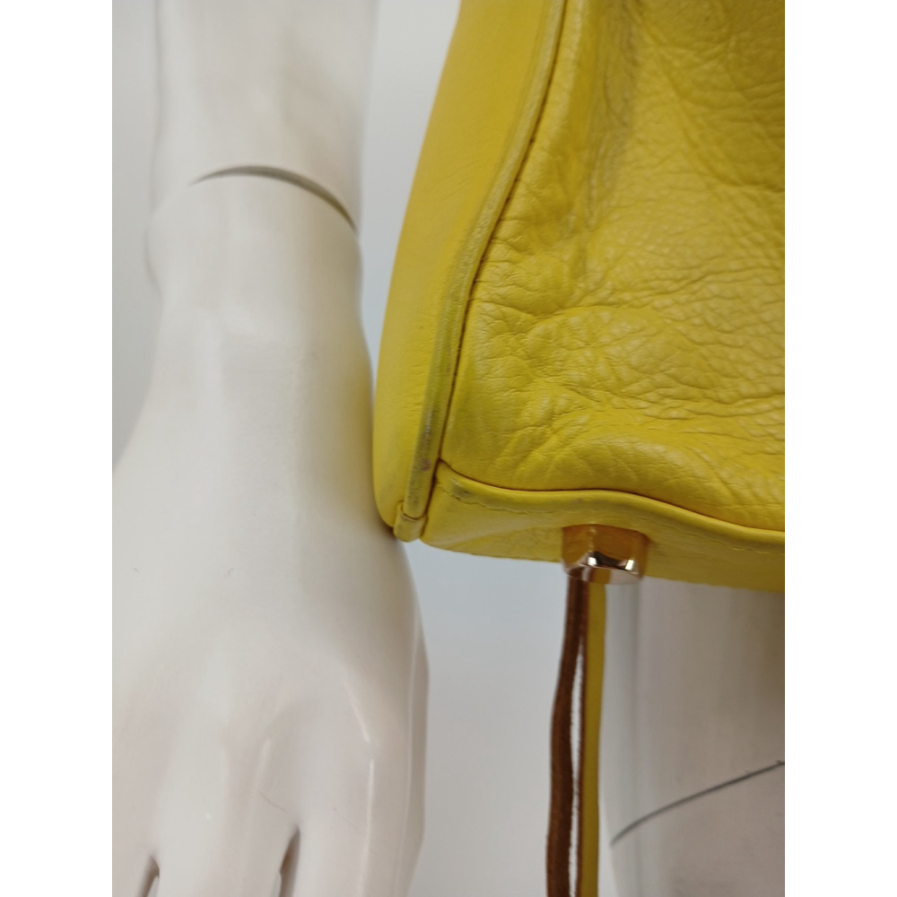 Rebecca Minkoff Yellow Leather Crossbody Bag Purse Zipper - Picture 9 of 16